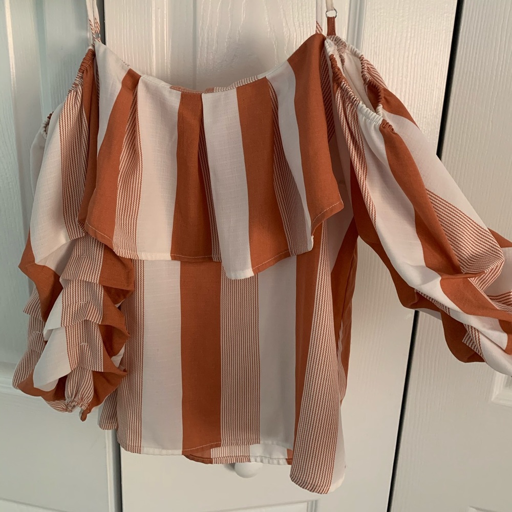 off the shoulder striped top